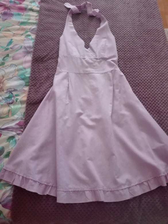 Vestido linho lavanda