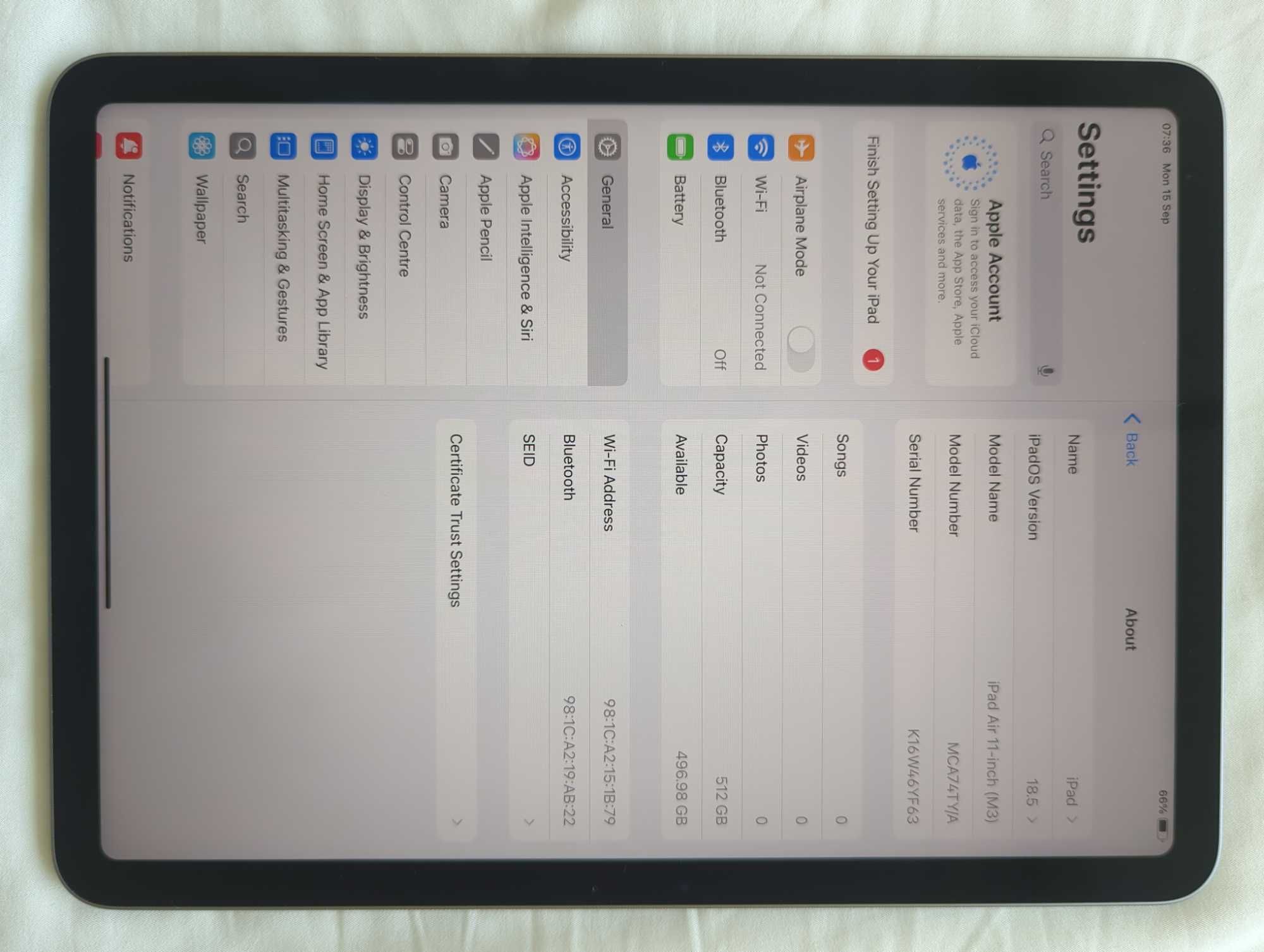 iPad Air 7th Gen (M3) 11-inch 512 GB