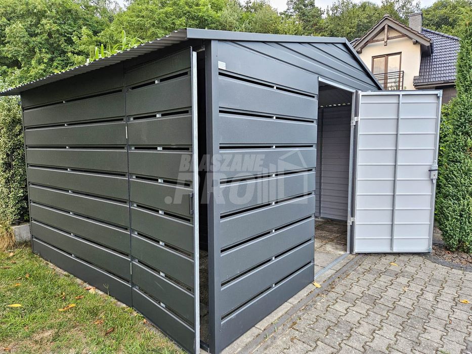 Schowek Domek Ogrodowy 2,5x3,5 wiata 1x3,5  antracyt dwuspadowy GP624