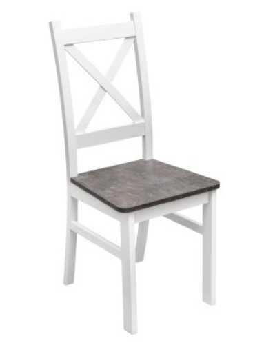 Zestaw Krzyżak stół 120x80 + 4 krzesła kraft złoty+ biały