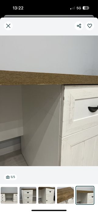 Biurko białe solidne duże