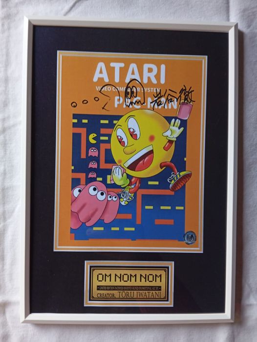 Moldura Game Pac-Man com Autógrafo (A4)