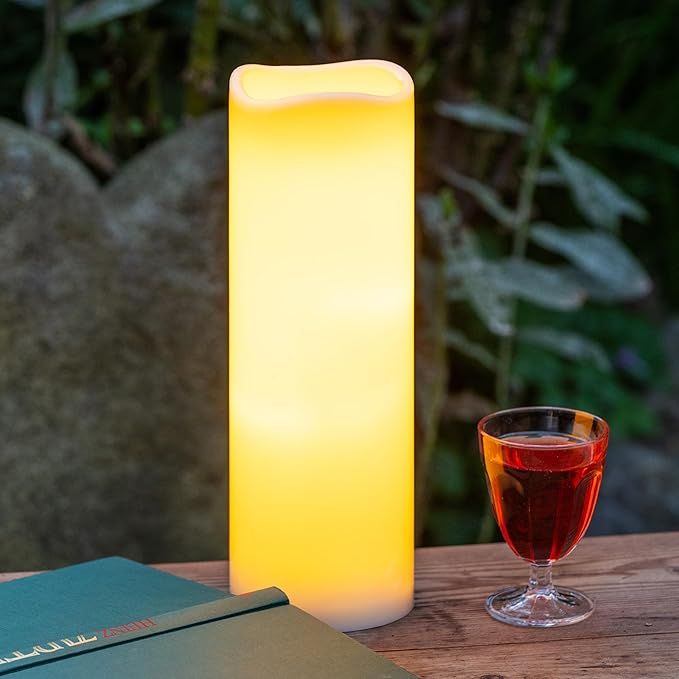 Świeca LED  z pilotem, kremowa, zewnętrzna, 30 cm