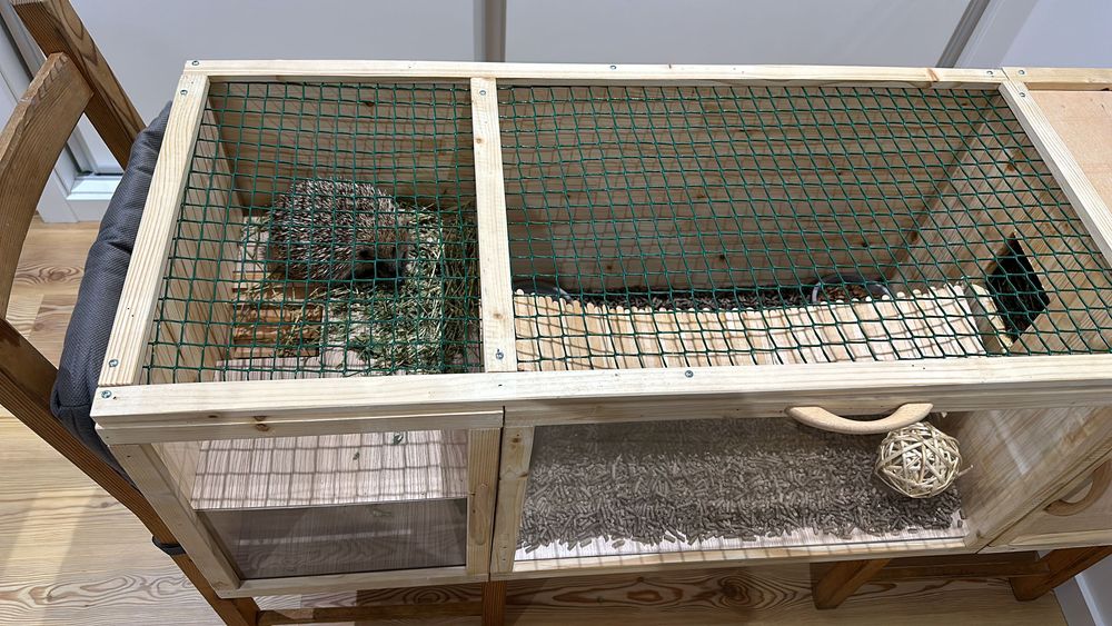 Gaiola Artesanal de Madeira, Conforto para seu animal 120x40x40 cm