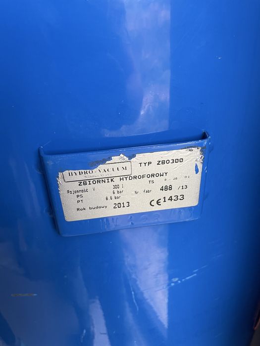 Zbiornik hydroforowy przeponowy 300l