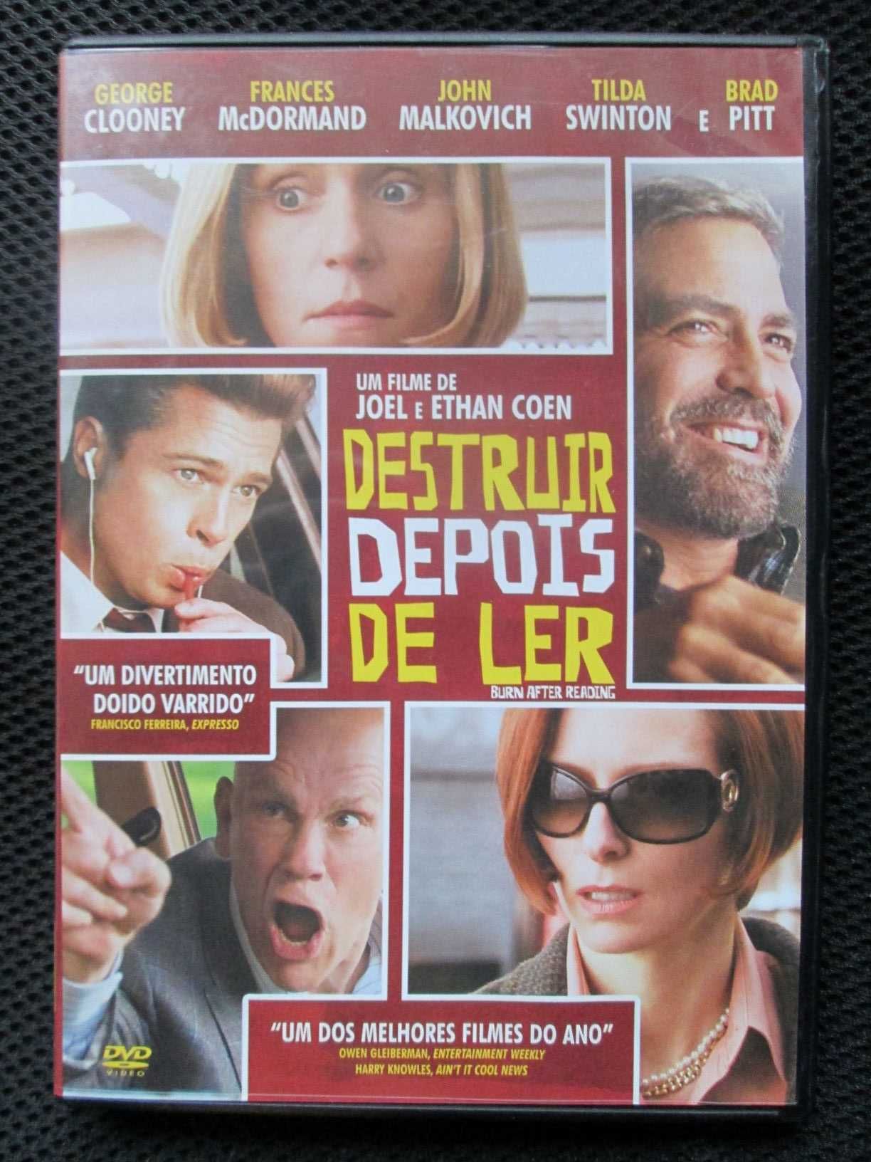 DVD Destruir depois de ler, Ethan e Joel Coen, Brad Pitt