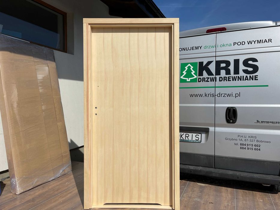 Drzwi wewnętrzne drewniane gładkie zawiasy bezprzylgowe OD RĘKI