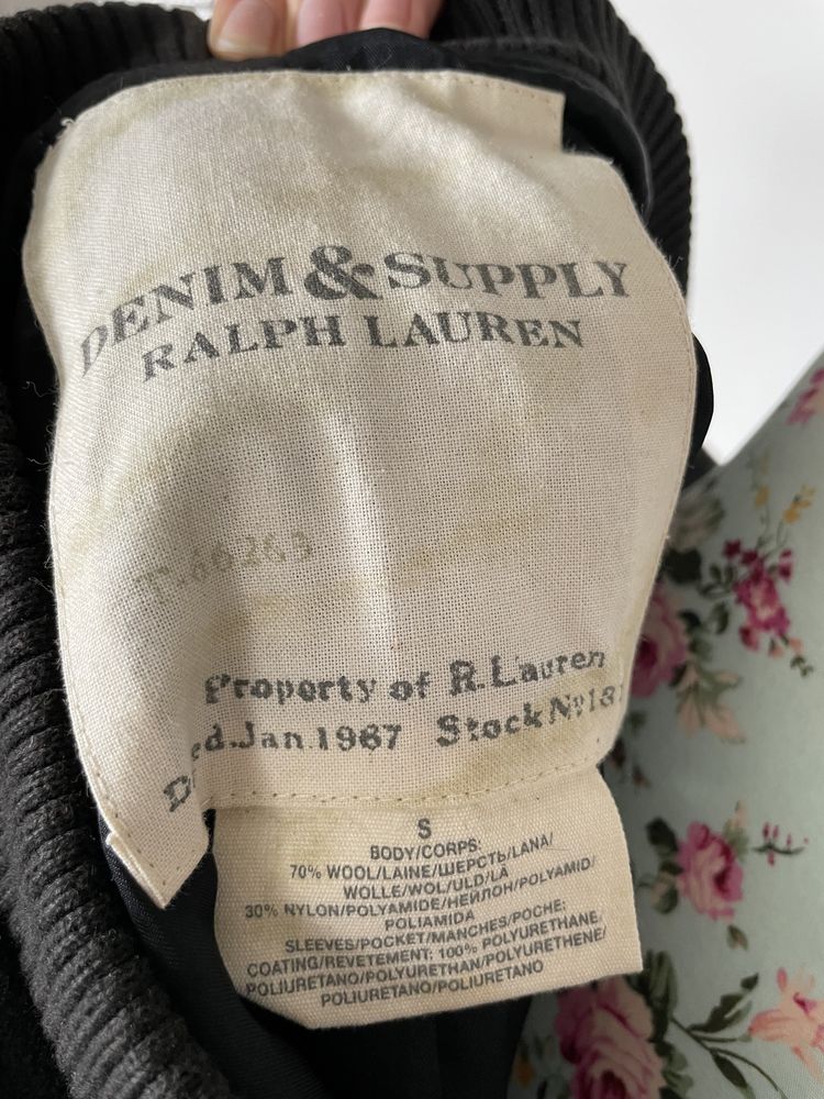 Czarna damska kurtka bomber bejsbolówka Denim&supply Ralph lauren S