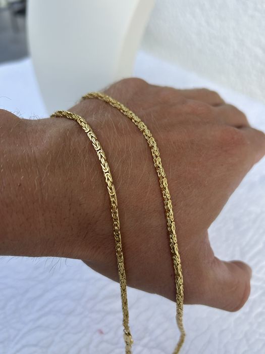 Złoty pozłacany łańcuszek splot królewski cartier