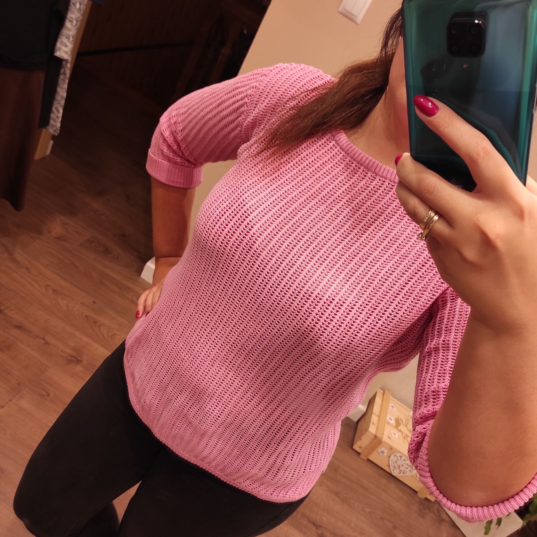 Różowy Sweter Oversize