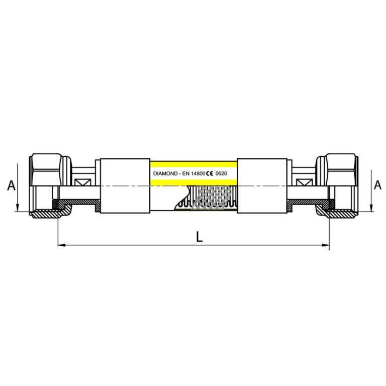 Przewód Przyłączeniowy CMG 1/2 WW Diamond Flex DN12 500mm