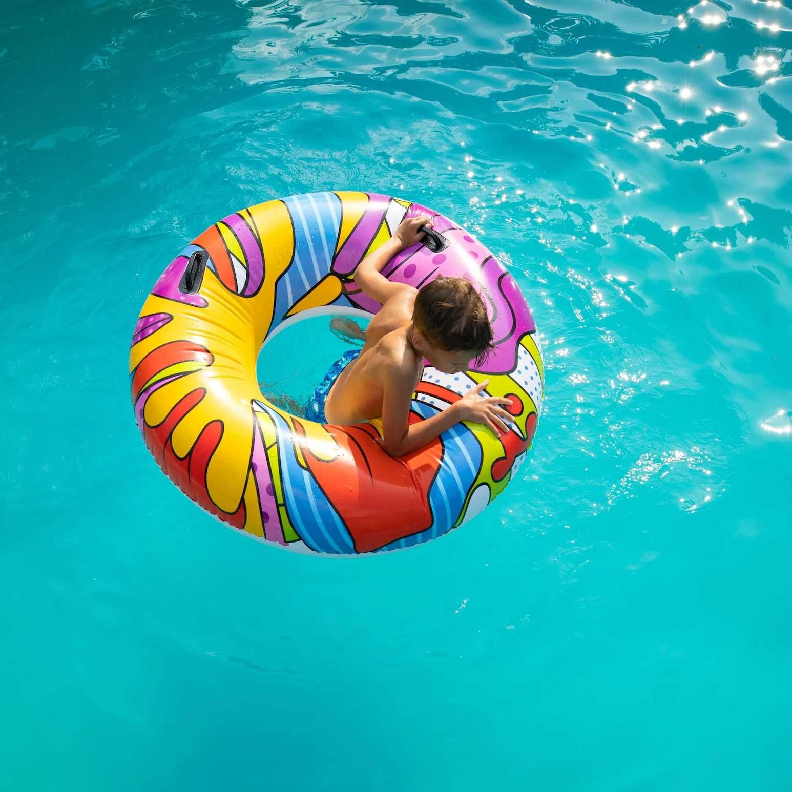 2w1 Materac Dmuchany Flaming + GRATIS Koło Dmuchane Mocny Basen Plaża