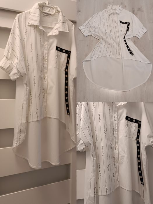 Długa koszula asymetryczna narzutka tunika uni na S M L xl /xxl