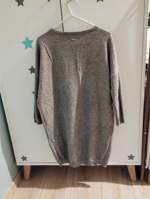 Szara tunika sukienka dzianinowa Mohito XXS