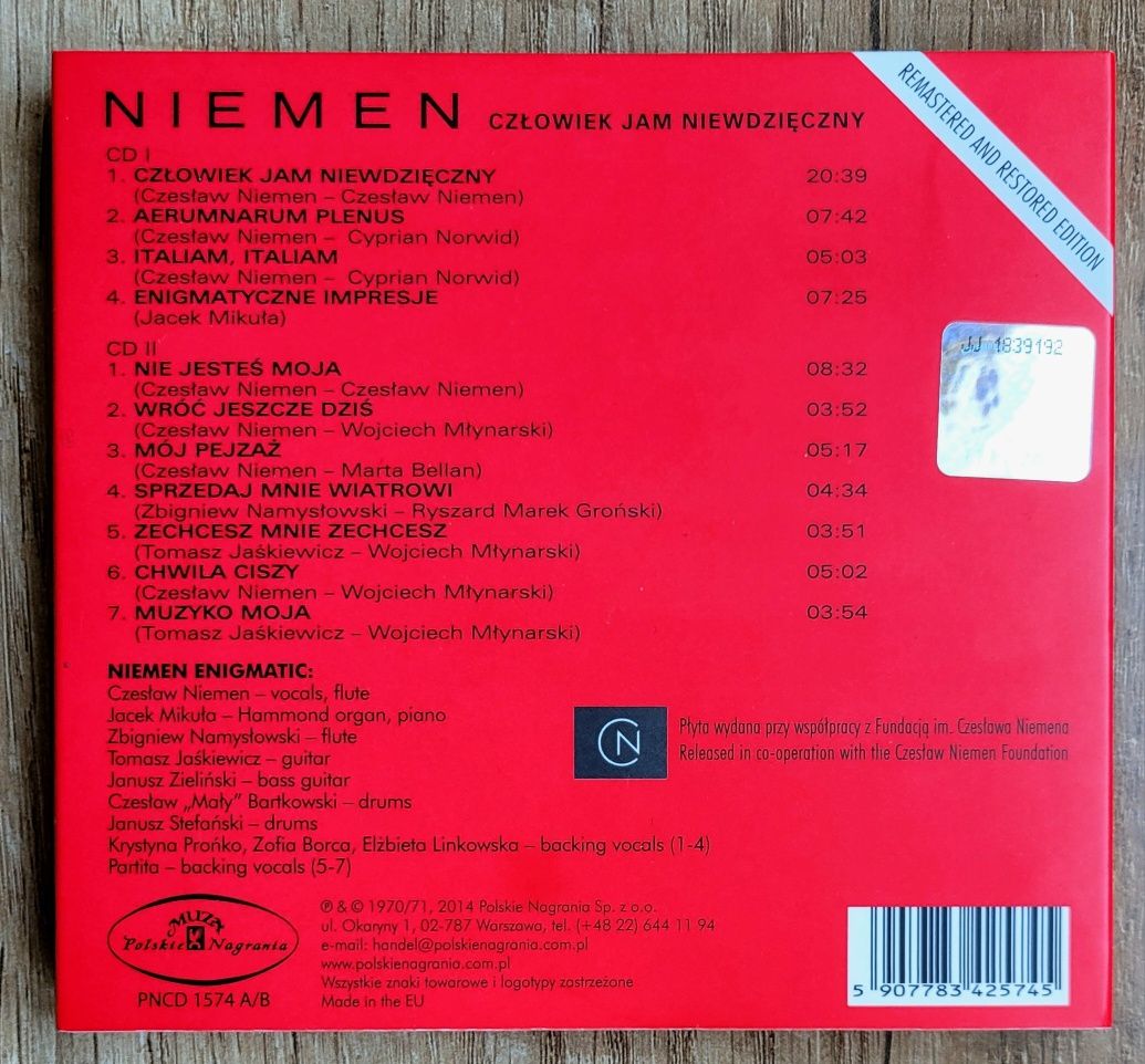 Czesław Niemen -"Człowiek Jam Niewdzięczny" - 2cd