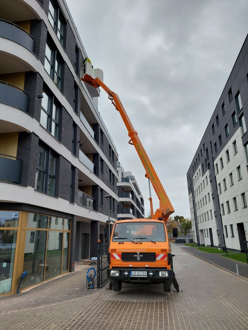 Wynajem podnośników koszowych Bydgoszcz Usługa Prace na wysokości