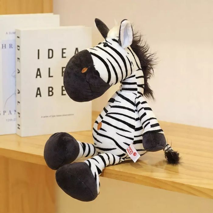 Pluszowa Maskotka Przytulanka Zebra Biało Czarna 25cm. Leantoys