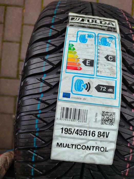 195/45 84V R16 FULDA Multicontrol 8mm 2021r Całoroczne Opony 4szt NOWE