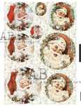 Decoupage papier ryżowy ABstudio świąteczny mikołaje A4