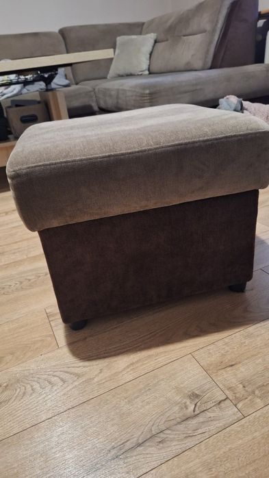 Okazja!! Dwie pufy z pojemnikiem w odcieniach brązu