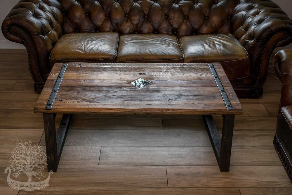 Stolik kawowy, ława, konsola, stare drewno, loft, boho, rustykalna,