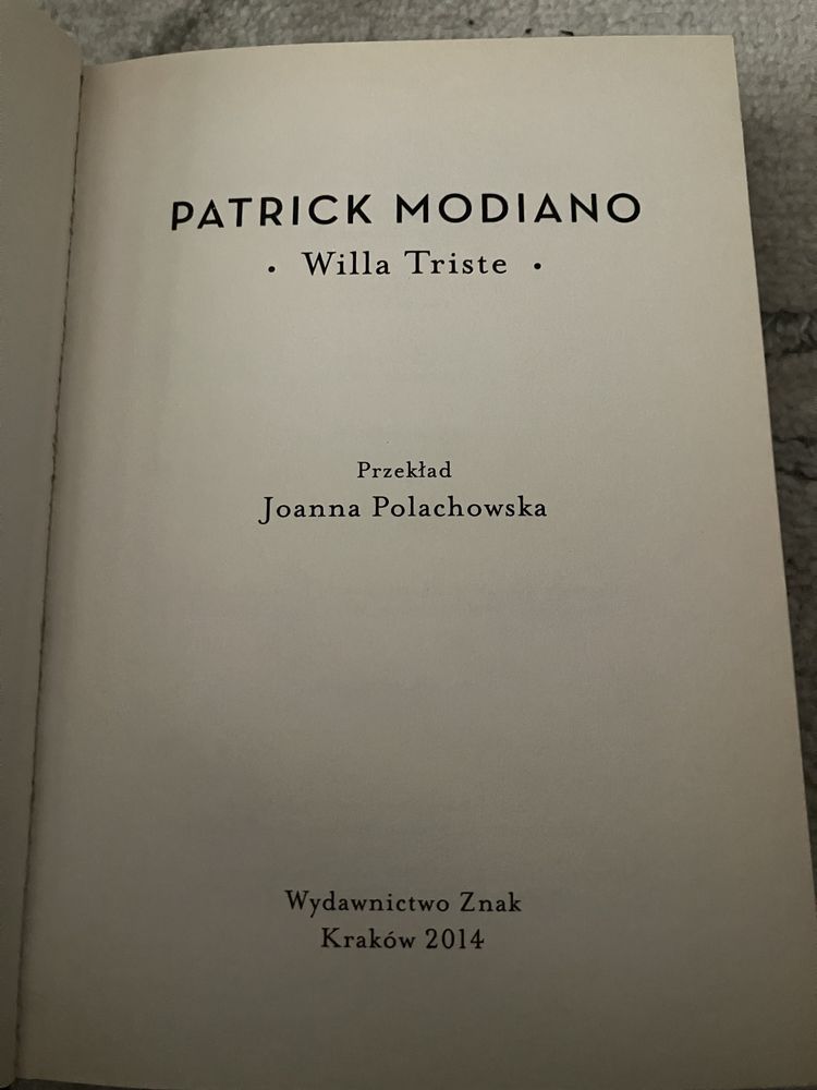 Willa Triste Patrick Modiano