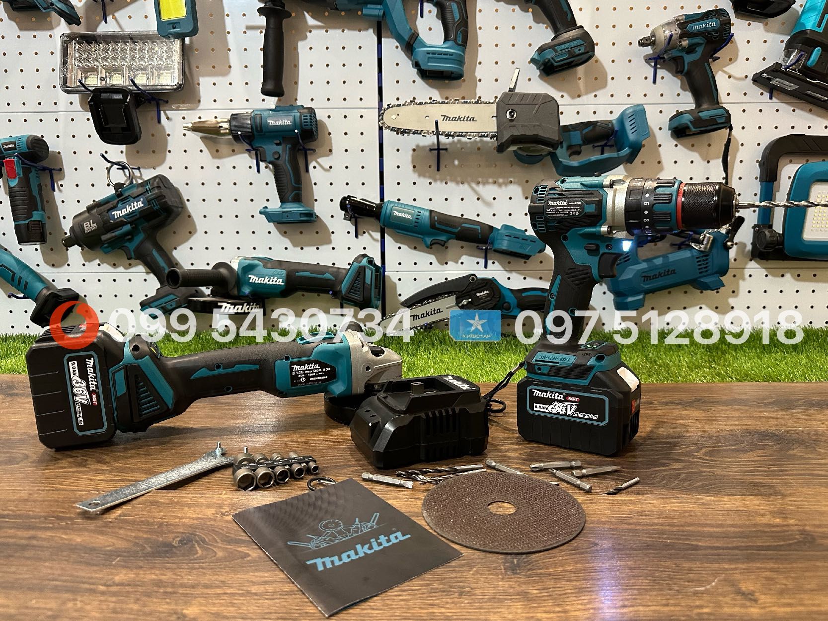 4/1 набір Makita Болгарка Шуруповерт Гайковерт Петрфератор 36V 9Ah