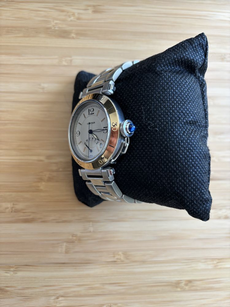 Cartier Pasha 38 mm Aço/Ouro — Automático — Power Reserve — Bracelete