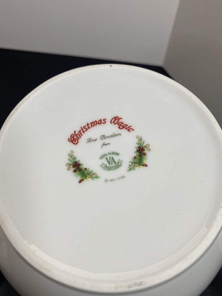 Serviço de Chá Vista Alegre Antigo e Raro Christmas Magic