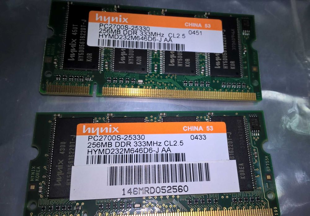Sprzedam dwie pamięci RAM 256MB DDR