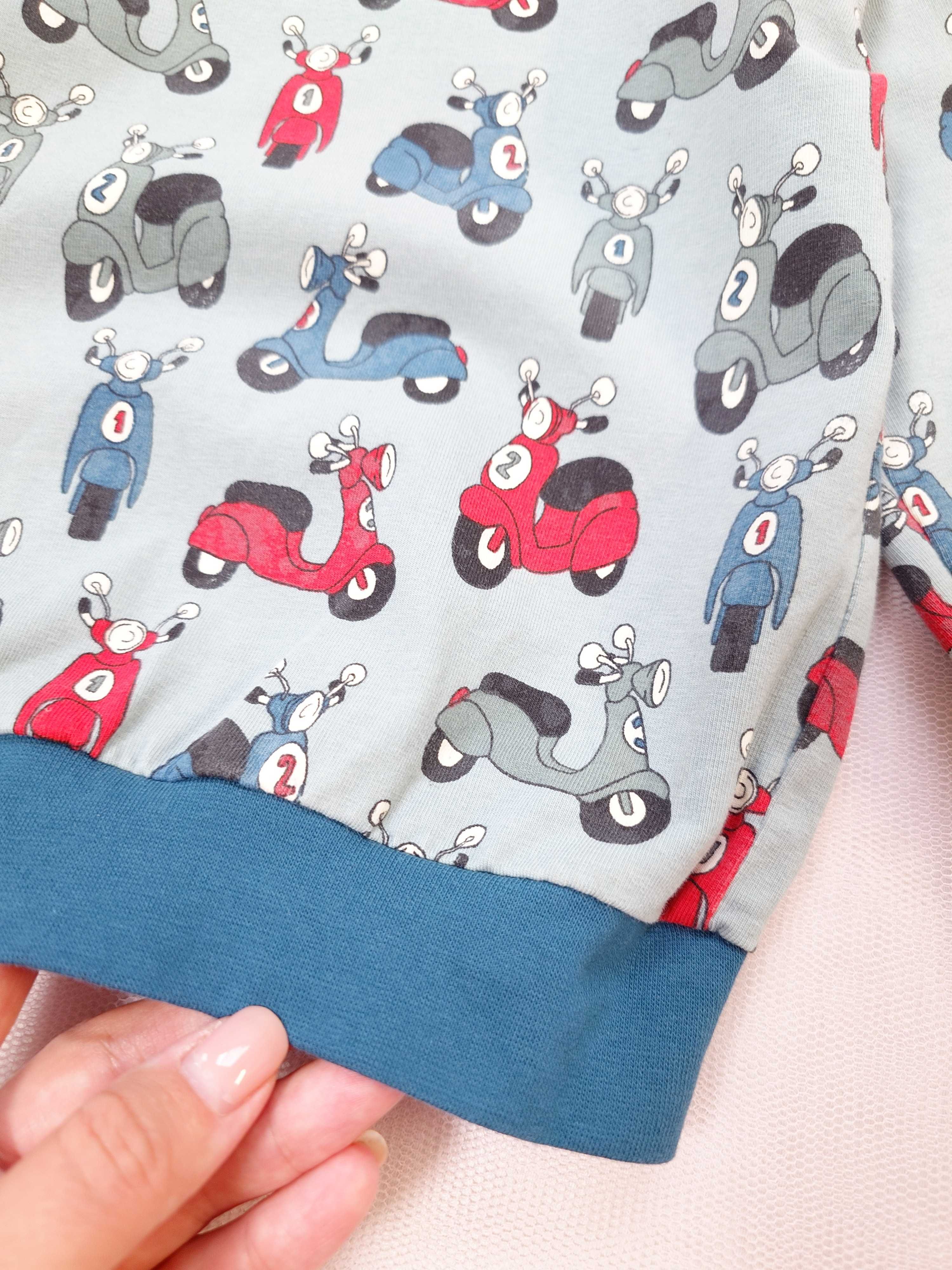 Koszulka - bluza z długim rękawem, nadruk w motorowery
