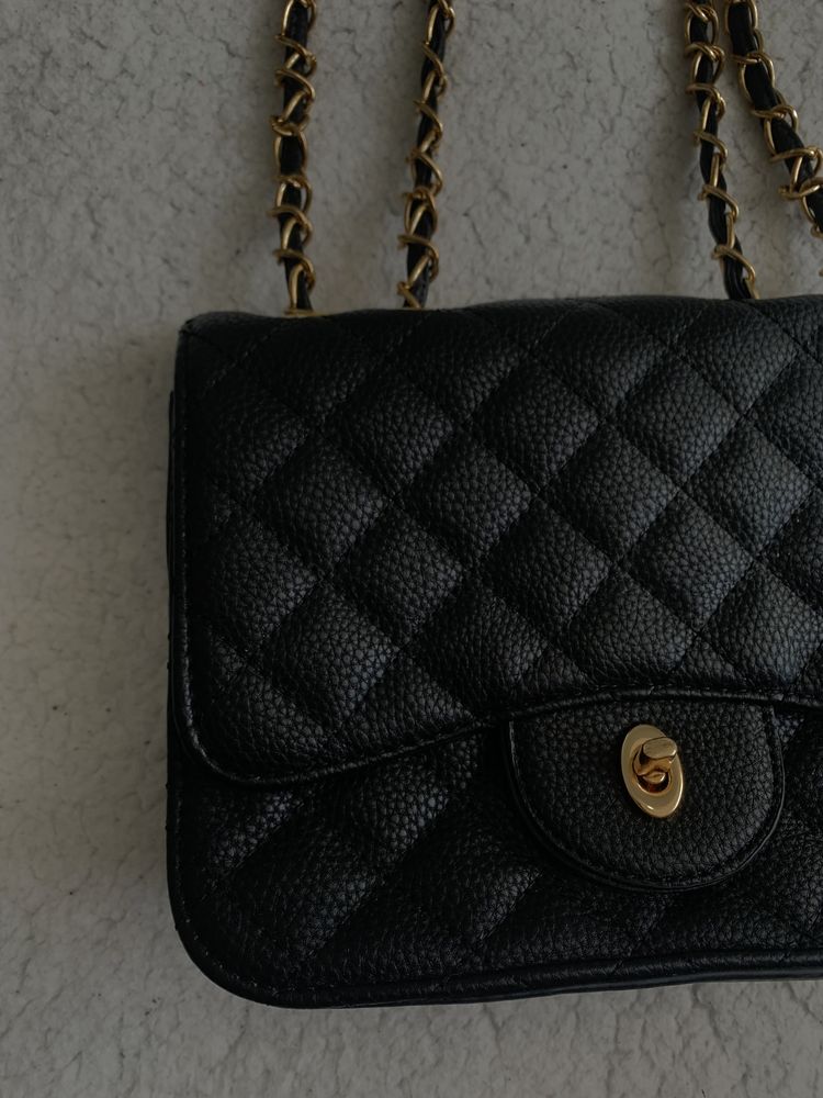 torebka czarna pikowana chanel inspo vintage
