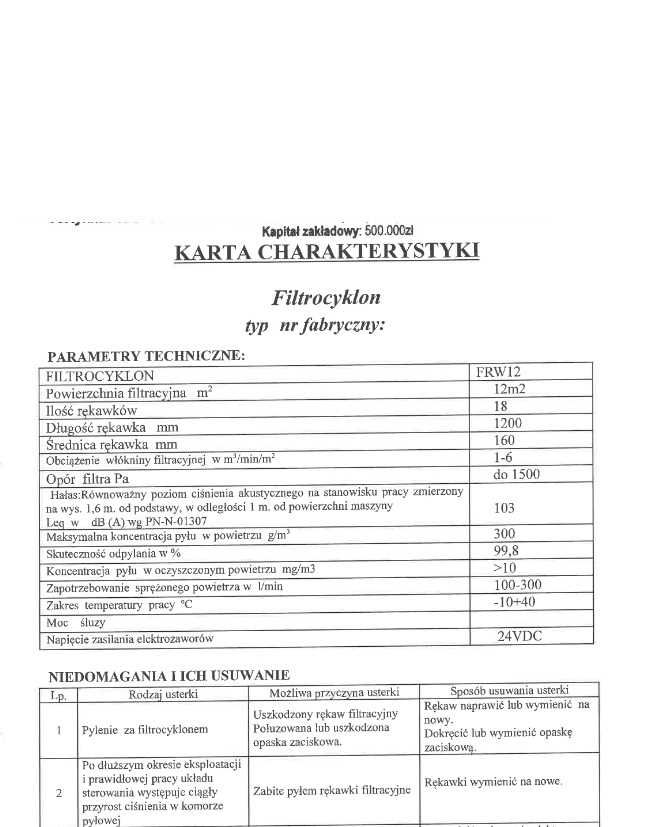 Filtrocyklon Testmer  EX ATEX