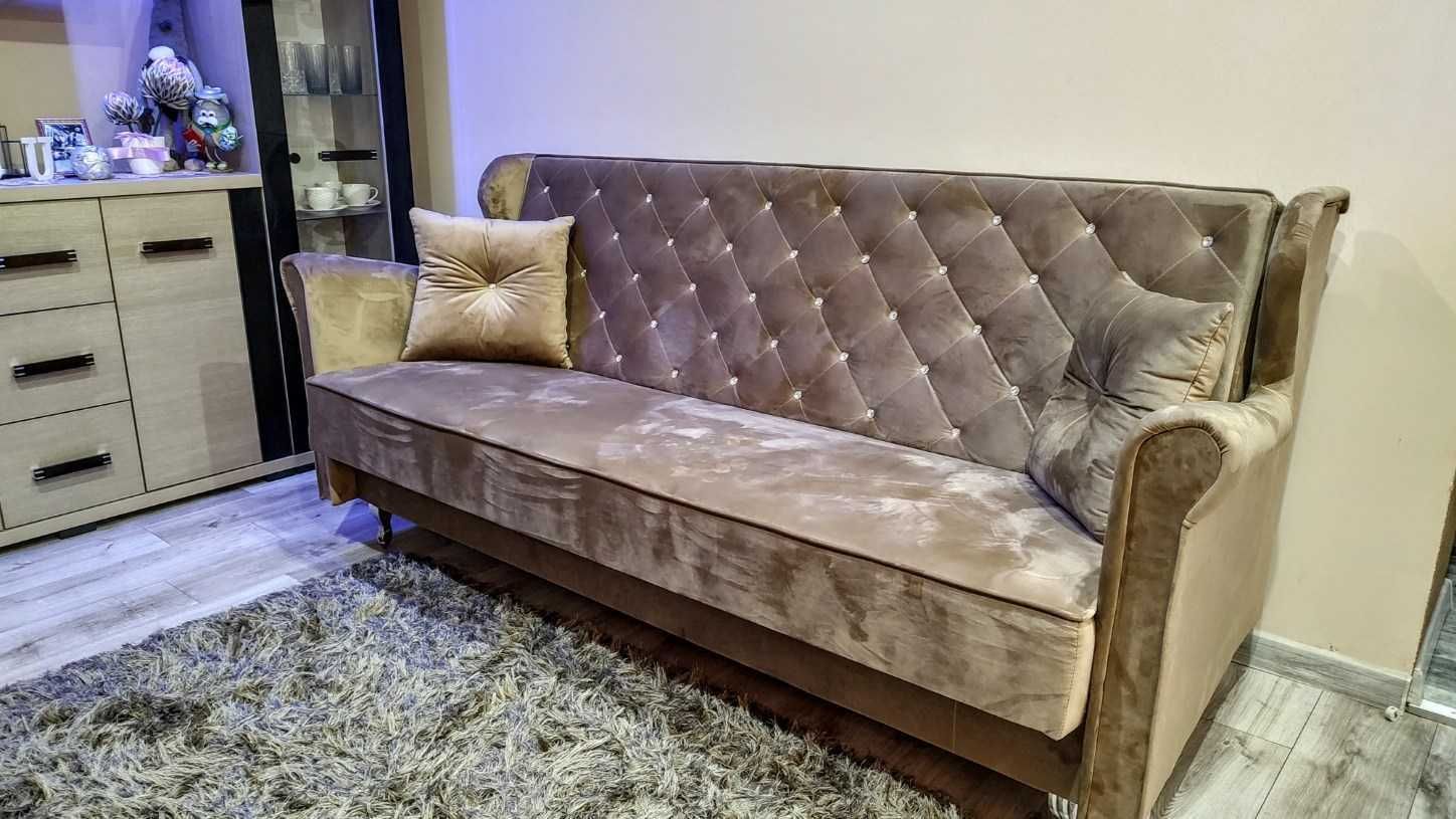 RATY kanapa z pojemnikiem sofa uszak 3 os rozkładana wersalka Glamour