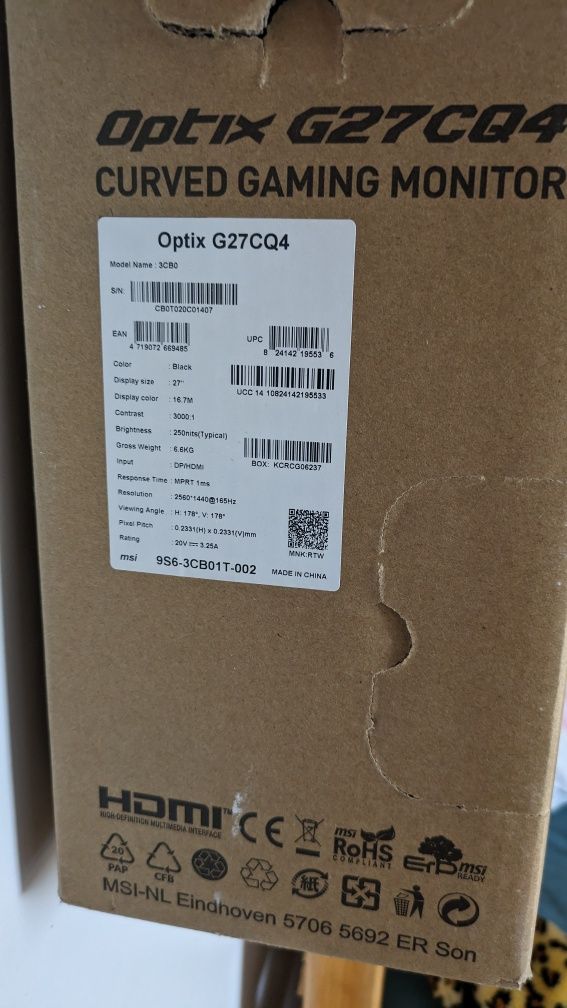 Monitor MSI Optix G27CQ4