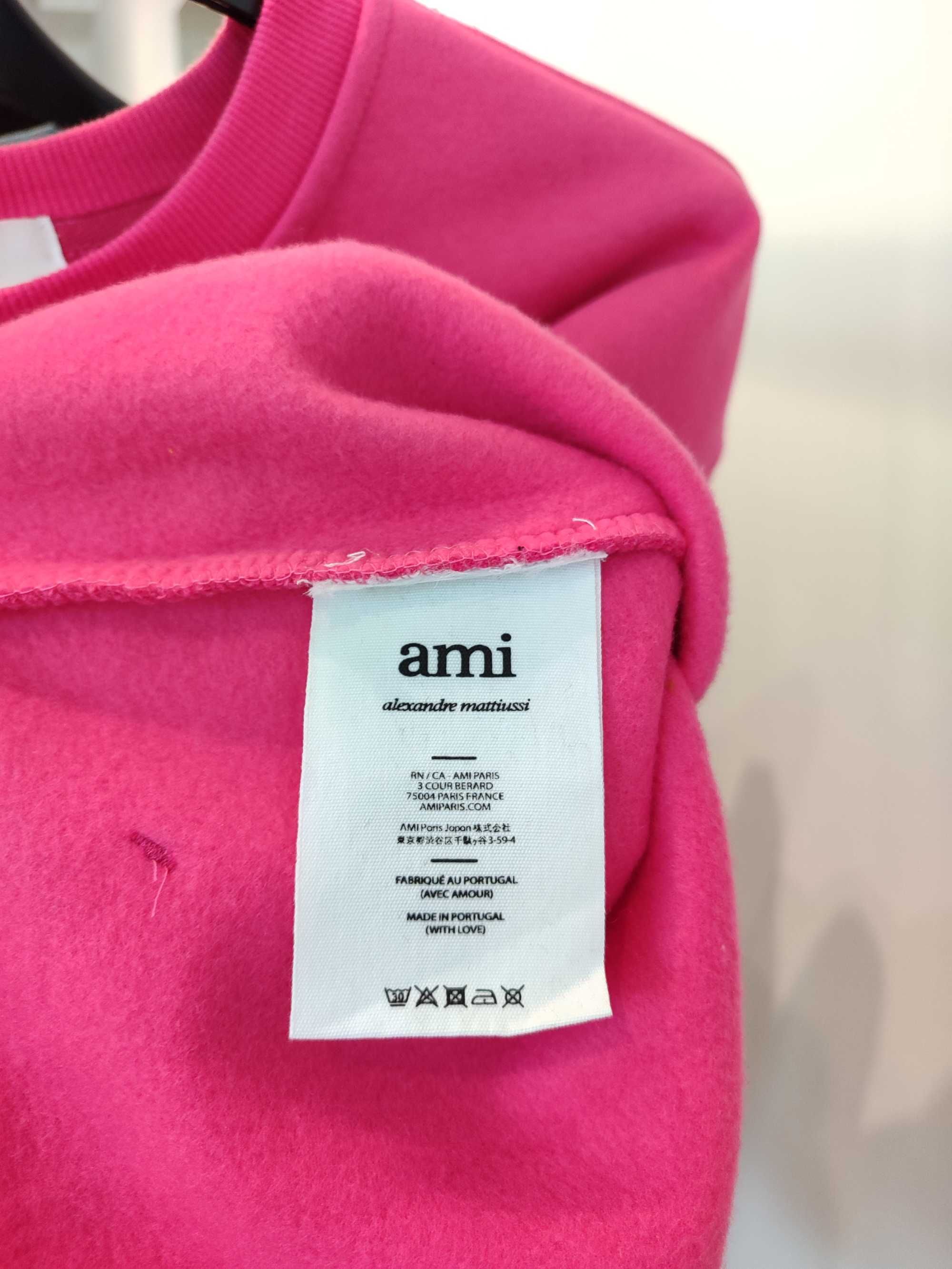 Світшот AMI PARIS Sweatshirt Satin Label Fuchsia
