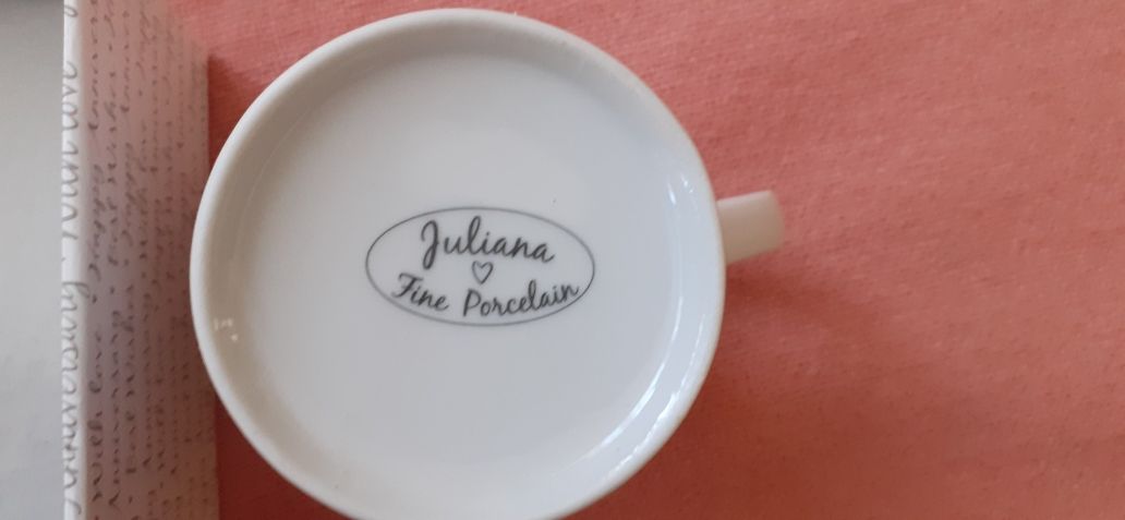 Nowy komplet kubków 50-a rocznica ślubu Juliana Fine Porcelain