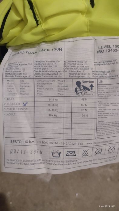 Kamizelka ratunkowa Besto dzieciëca 15-25kg