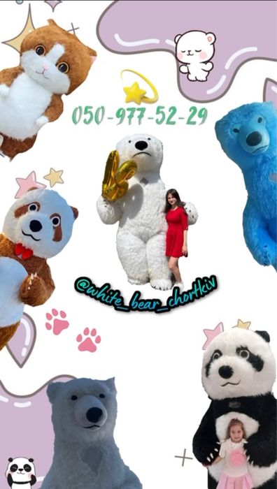 ЕКСПРЕС - ПРИВІТАННЯ Панда та Великий білий мішка