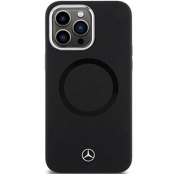 Etui Mercedes Silicone Bicolor MagSafe na iPhone 15 Pro - czarne