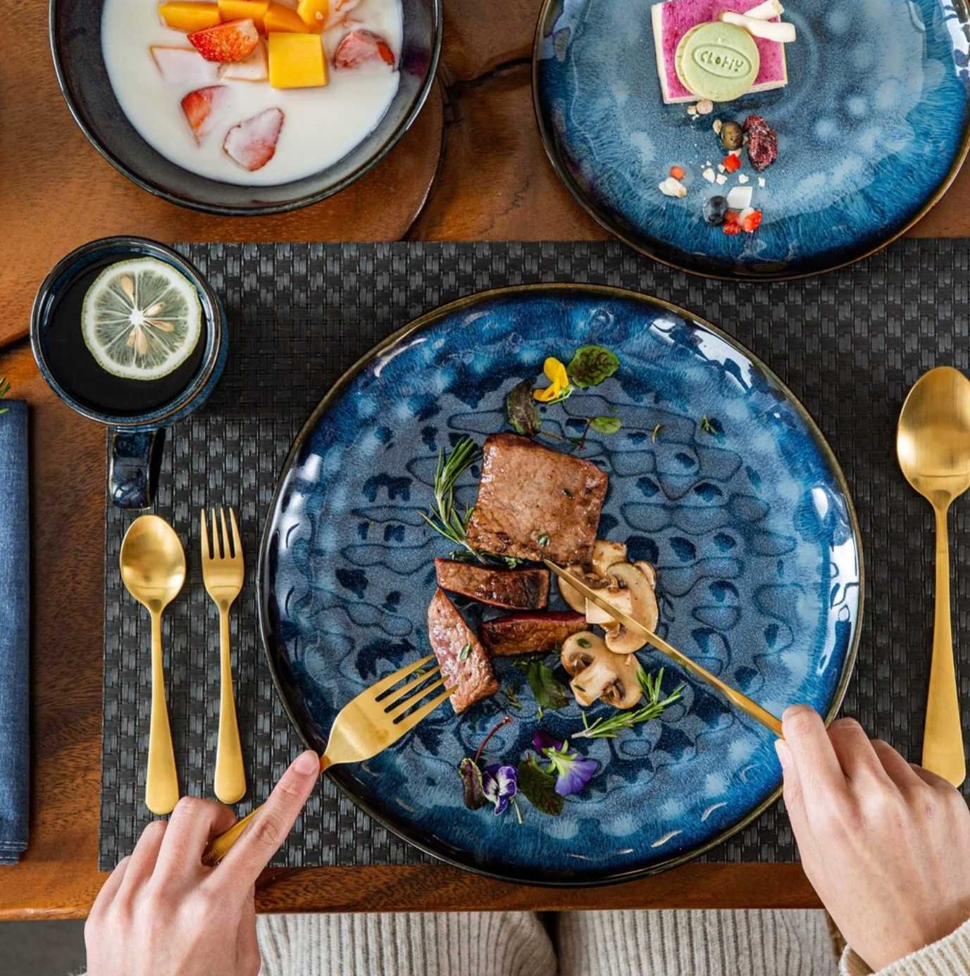 Zestaw obiadowy MALACASA 16 el. porcelana luksusowa elegancja