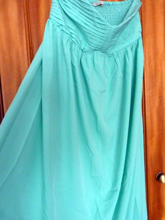 Vestido comprido Cai-cai verde