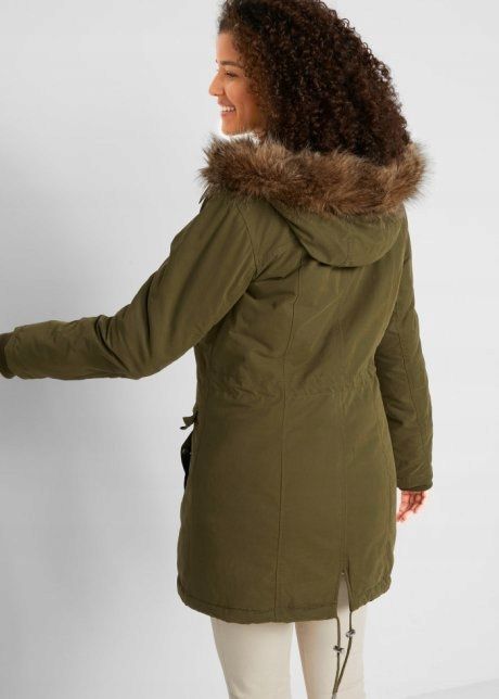 B.P.C parka khaki z futerkiem damska r.36