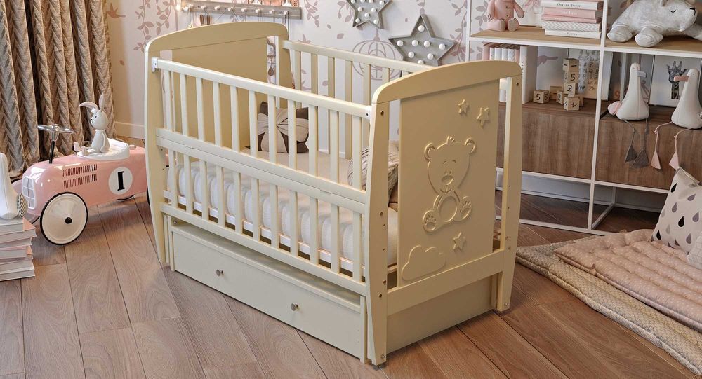 Кроватка для новонароджених | Ліжечко Букове ! Ліжко для Немовлят.