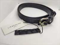 NOWY skórzany pasek damski Liebeskind Berlin Belt4A czarny GERMANY