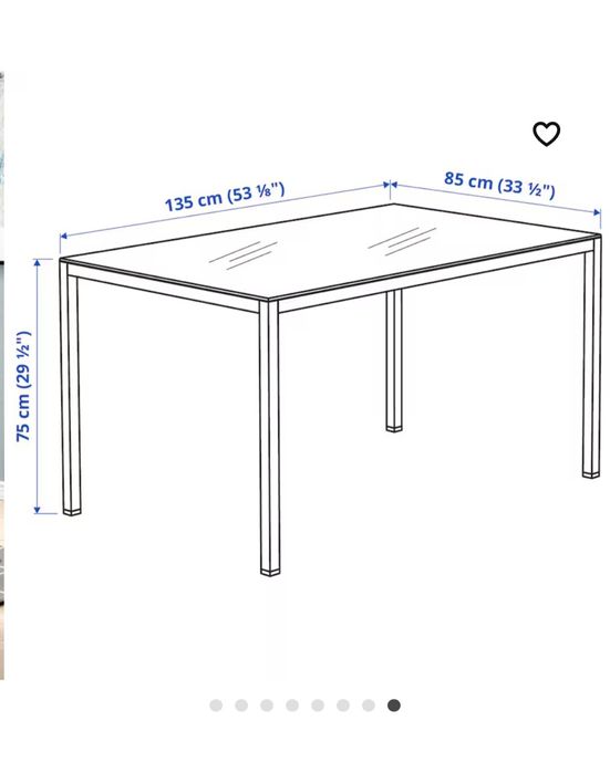 Mesa de jantar 135 × 85