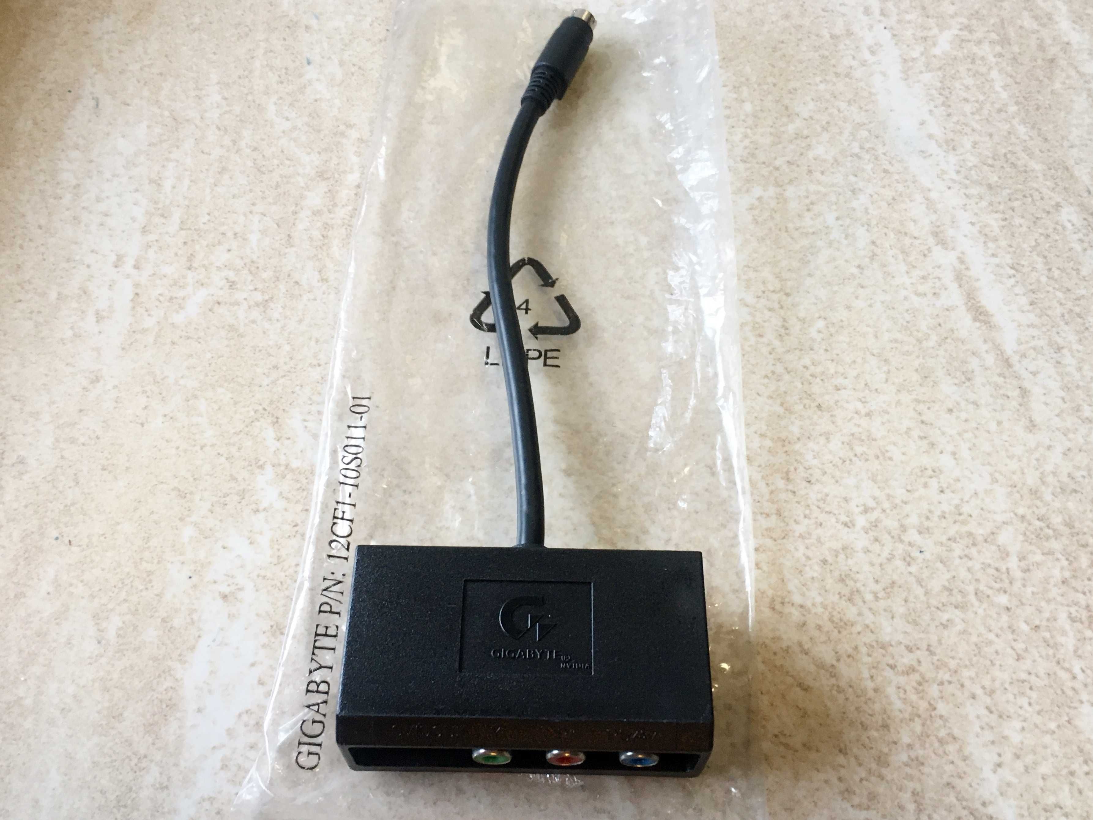 Nowa Przejściówka Adapter Gigabyte S-Video na HDTV Y/PR/PB