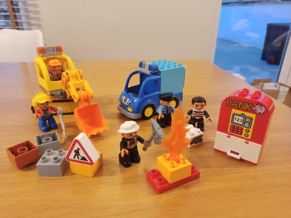 LEGO Duplo Policja Bankomat Koparka Strażak