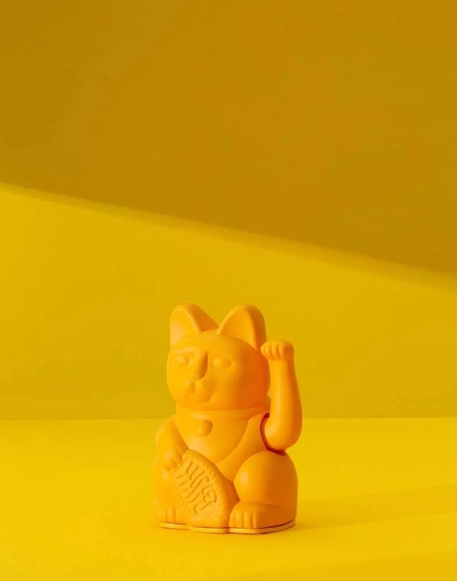 Figurka Lucky cat szczęśliwy kot japoński żółty