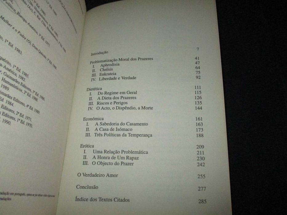 Livro O Uso dos Prazeres História da Sexualidade II